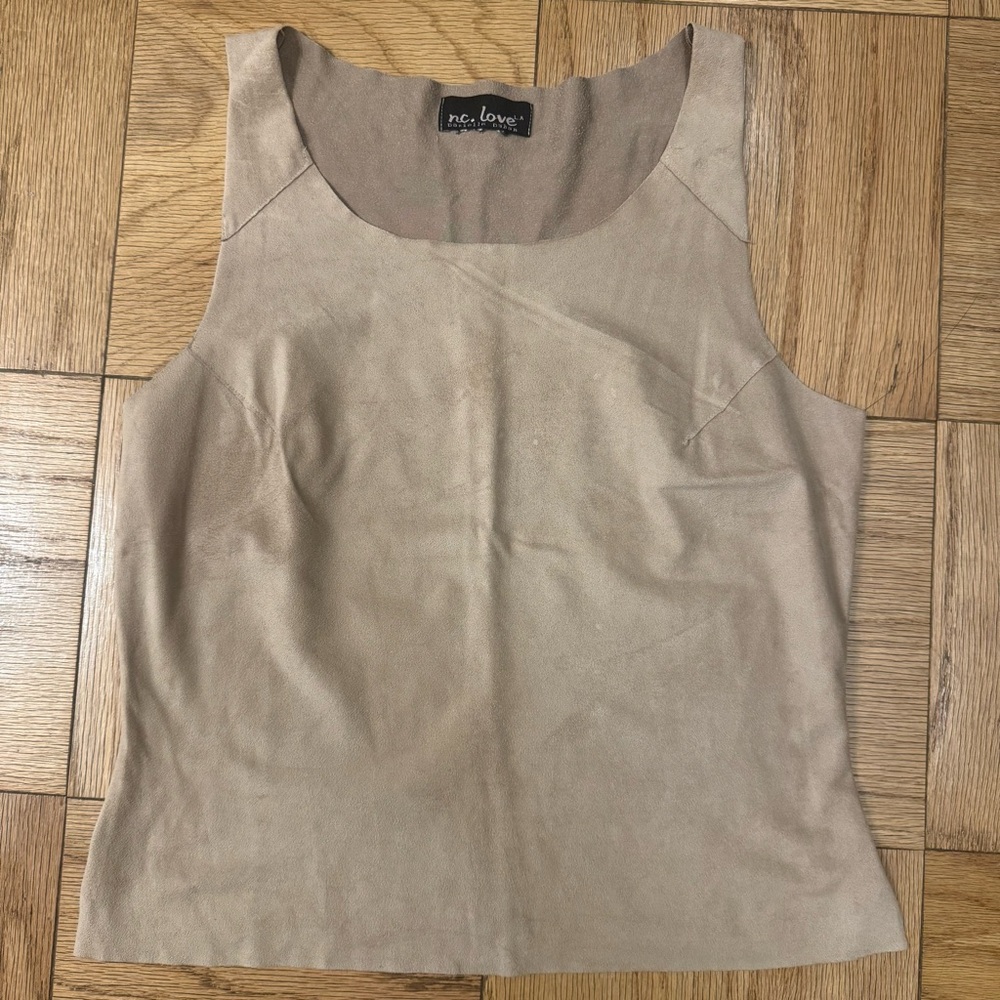 Vintage Tan Suede NC Love Tank Top